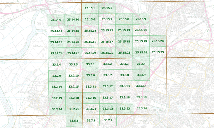 Ordnance Survey 1:500 Maps - Gloucester area
